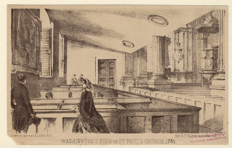 Washington's pew in St. Paul's Church, 1789