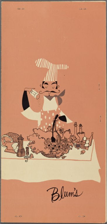 Lunch menu, Blum's