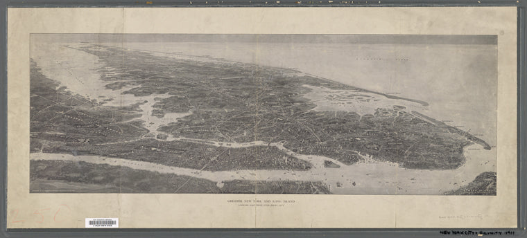 Greater New York and Long Island : looking east from over Jersey City