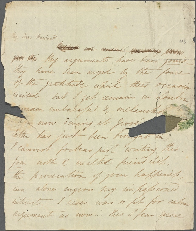 Autograph letter unsigned to Thomas Jefferson Hogg, [?8-9 August 1811]