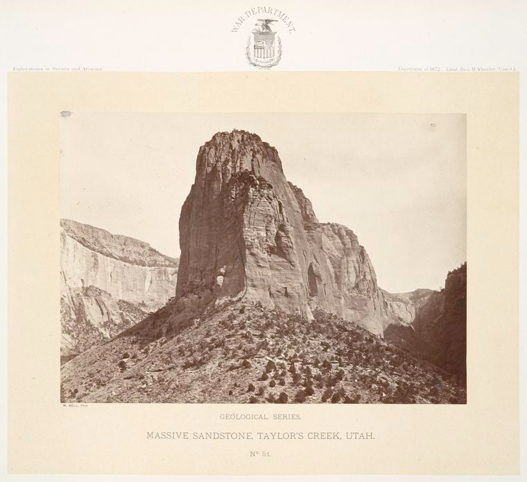 Massive sandstone, Taylor's Creek, Utah.  Geological Series.  No. 51.