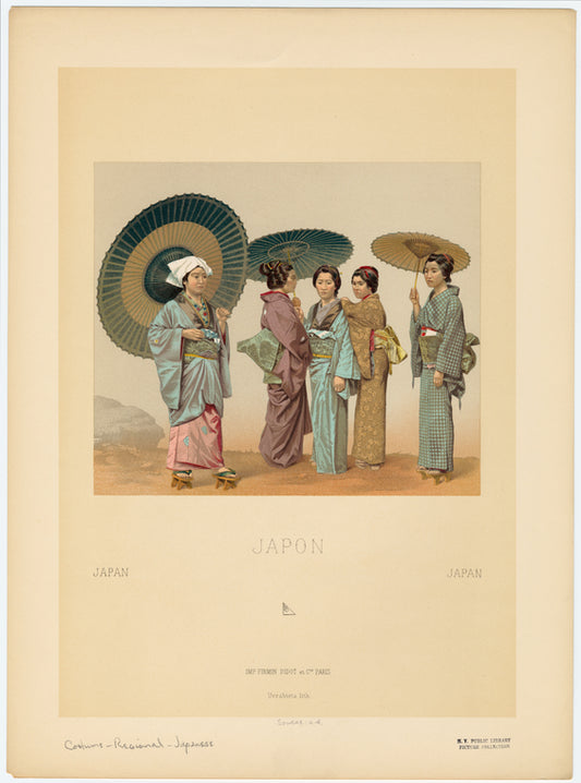 Japanese women with umbrellas