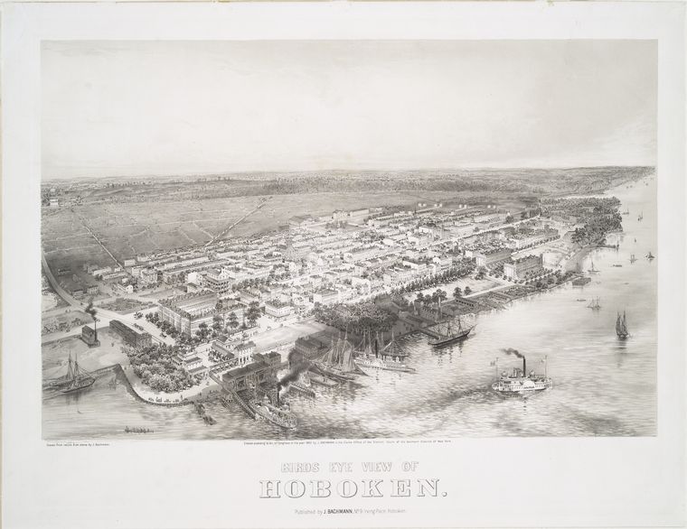 Birds eye view of Hoboken.