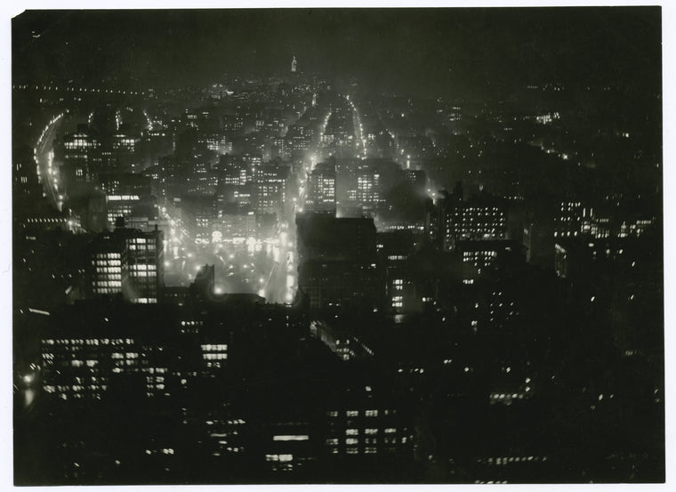 New York at night. A view looking south from the top of the Metropolitan Tower.