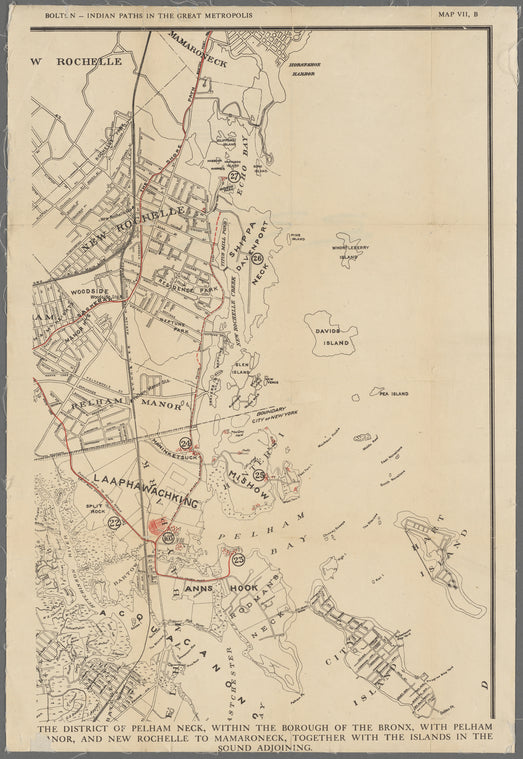 The district of Pelham Neck, within the borough of the Bronx, with Pelham Manor, and New Rochelle to Mamaroneck, together with the islands in the sound adjoining
