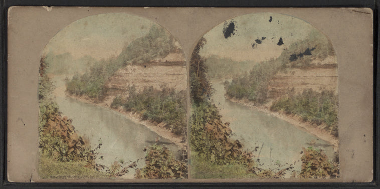 View down the River, from below the Falls.