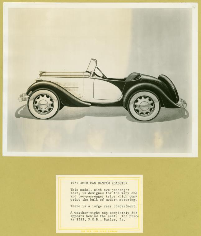Bantam 1937. American Bantam roadster.