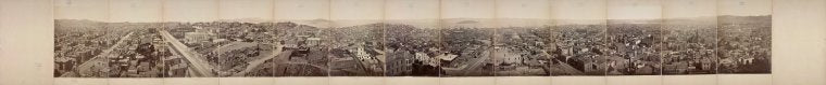 Panorama of San Francisco taken from the tower of the house of Mrs. Mark Hopkins