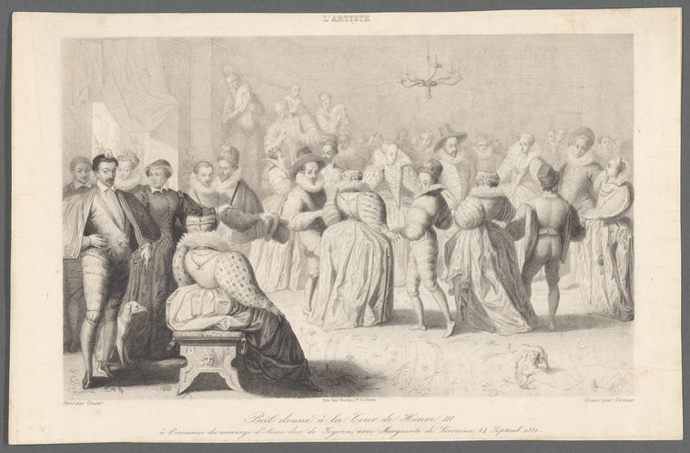 Bal donné à la Cour de Henri III à l'occasion du mariage d'Anne duc de Joyeuse, avec Marguerite de Lorraine. 24 Septemb. 1581