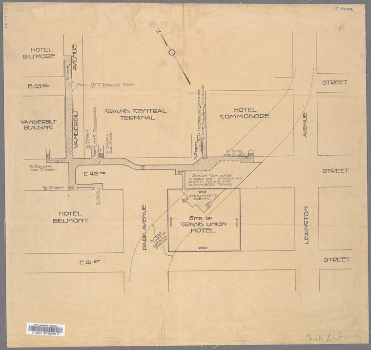 Vicinity of Grand Central Terminal, Hotel Commodore, site of Grand Union Hotel, etc.