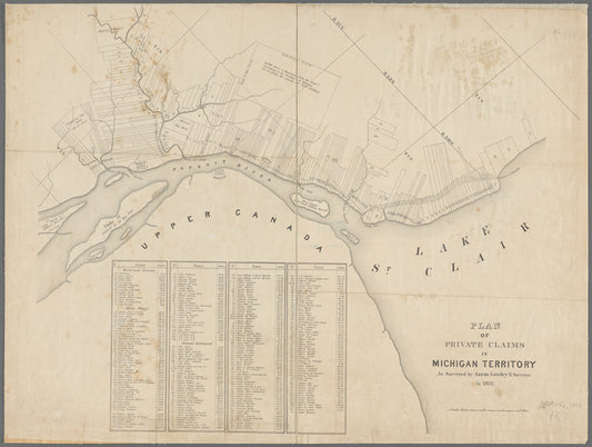 Plan of private claims in Michigan Territory