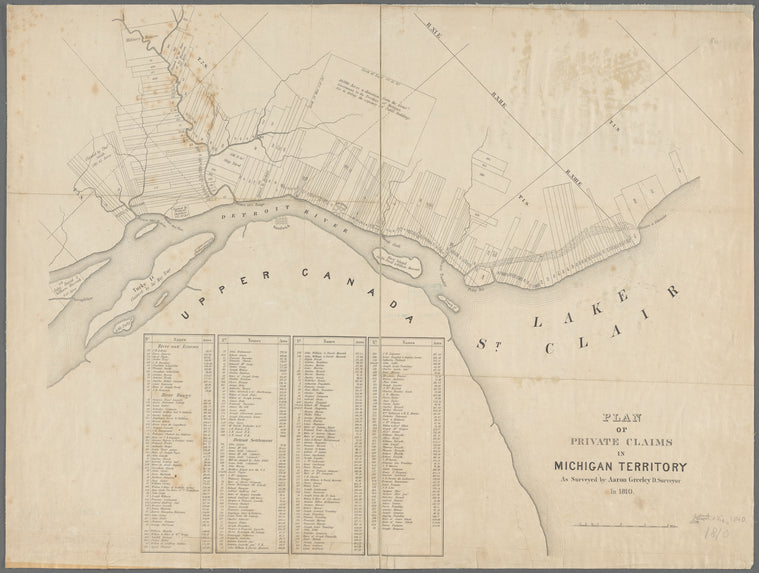 Plan of private claims in Michigan Territory