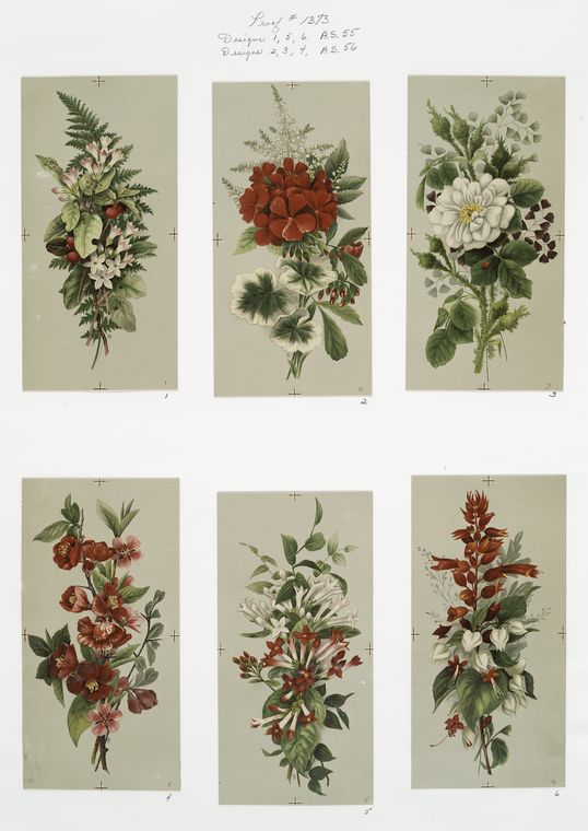 Prints depicting flowers.
