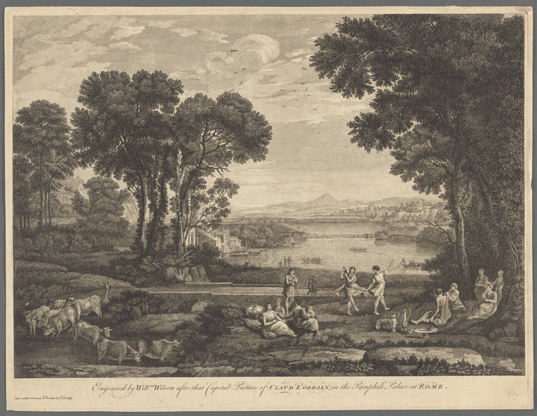 Landscape with dancing figures