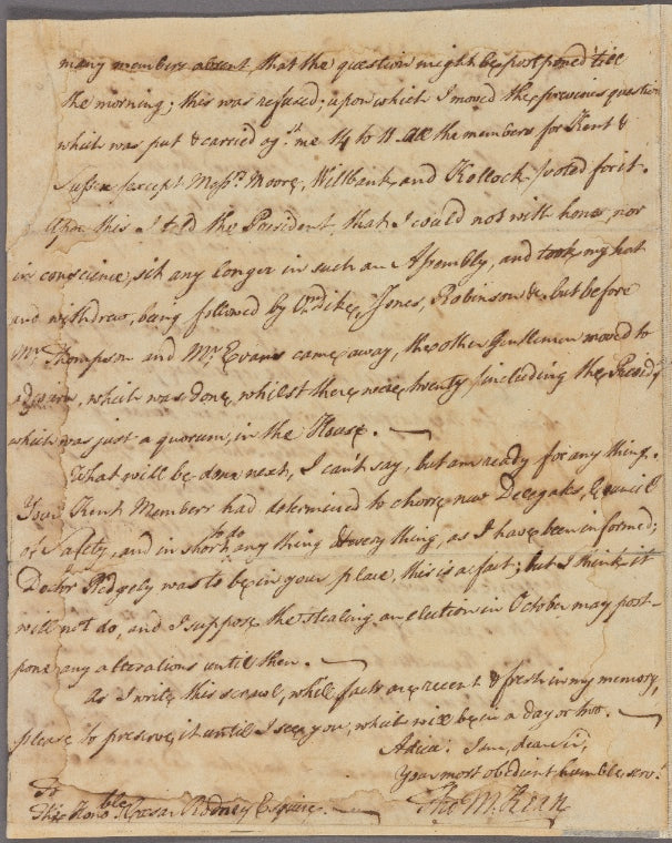 Letter to Caesar Rodney