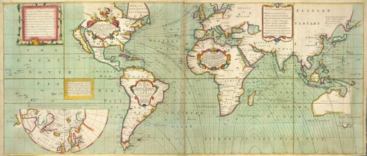 No va & accuratissima totius terrarum orbis tabula nautica variationum magneticarum index juxta observationes Anno 1700