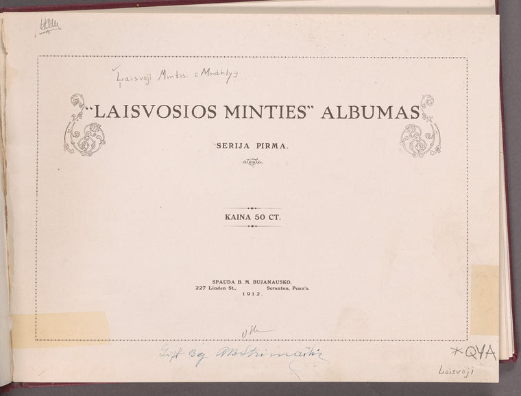 "Laisvosios Minties" albumas : serija pirma
