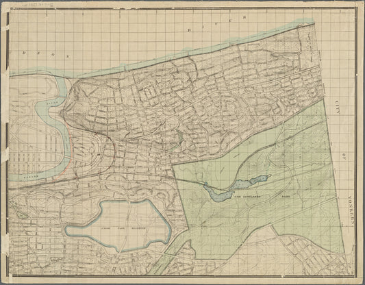 [Topographical map of the western part of the Bronx, north of Spuyten Duyvil] (Van Cortlandt Park).