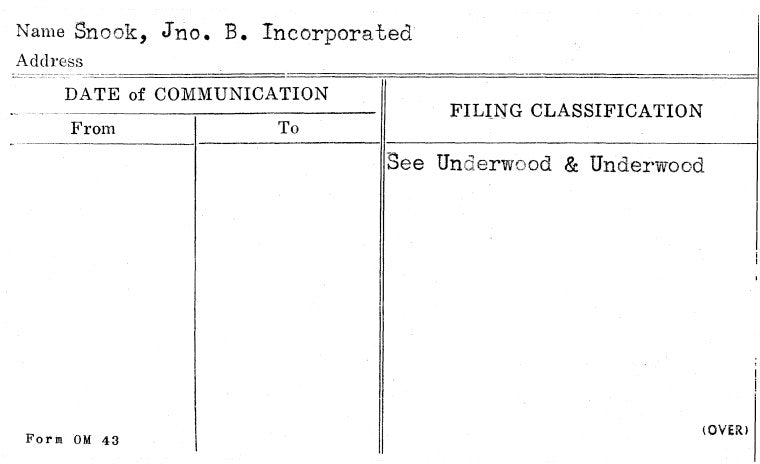 Snook, Jno. B. Incorporated