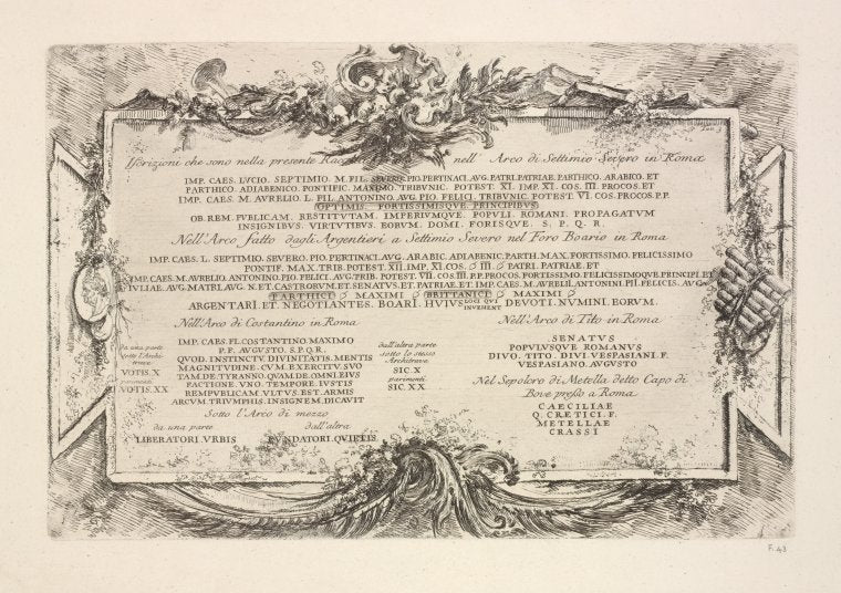 Transcription of various ancient Latin inscriptions.