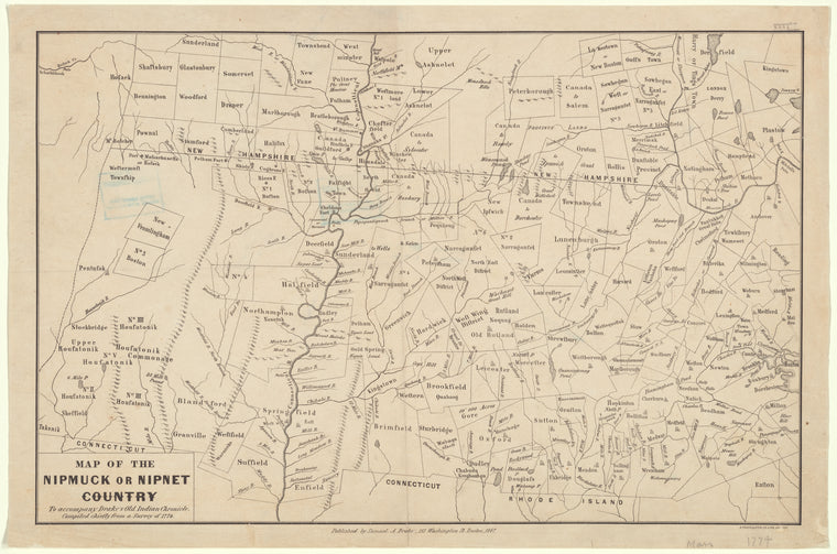 Map of the Nipmuck or Nipnet country: to accompany Drake's Old Indian chronicle, compiled chiefly from a survey of 1774