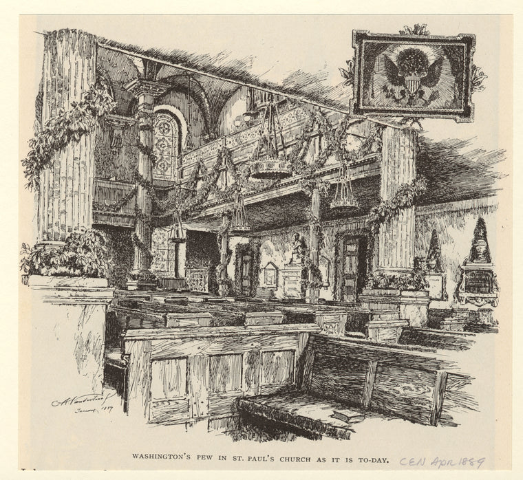 Washington's pew in St. Paul's Church as it is to-day