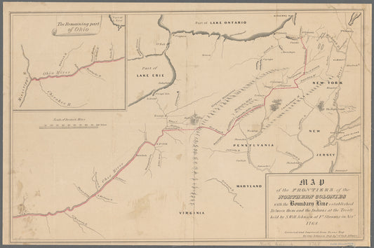 Map of the frontiers of the northern colonies: with the boundary lines established between them and the Indians at the treaty held by S. Will Johnson at Ft. Stanwix in Novr. 1768