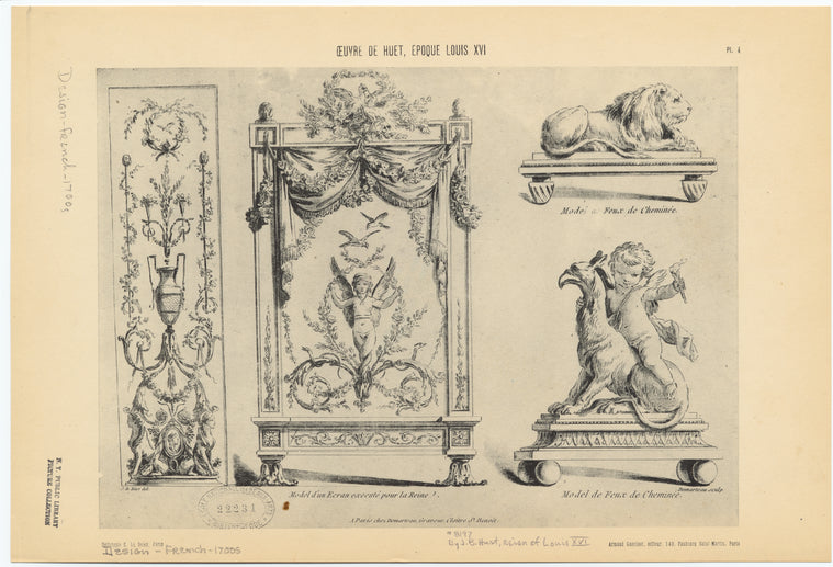Model d'un Exran execute' pour la Reine ; Model de feux de Cheminée ; Model de deux de Cheminée