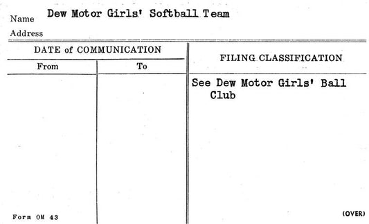 Dew Motor Girls' Softball Team