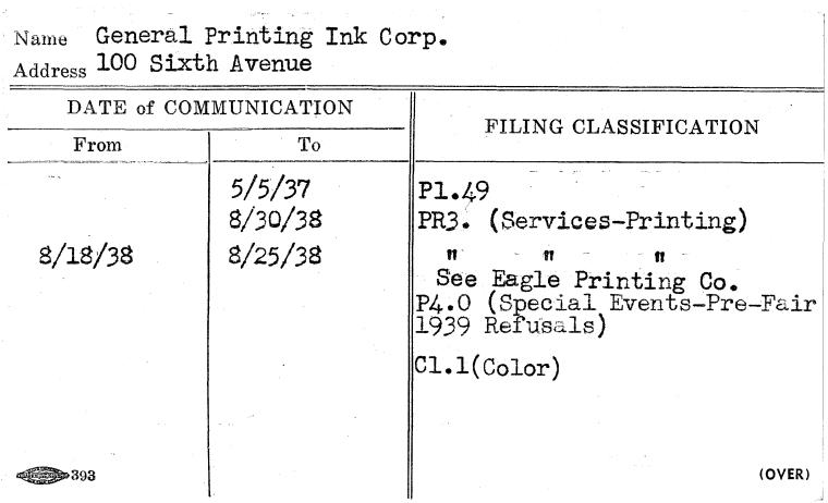General Printing Ink Corp.