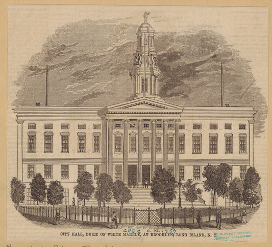 City Hall, built of white marble, at Brooklyn, Long Island, N.Y