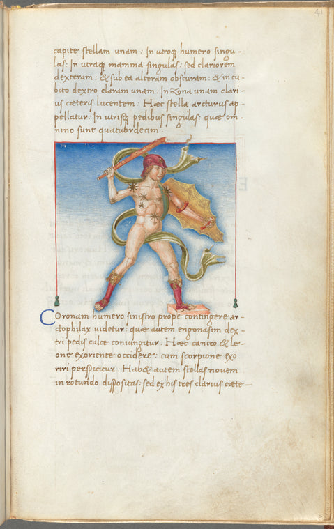 Miniature of Arctophylax, with text and 1-line blue initial