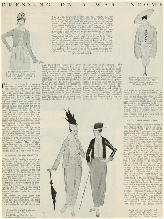 Dressing on a war income