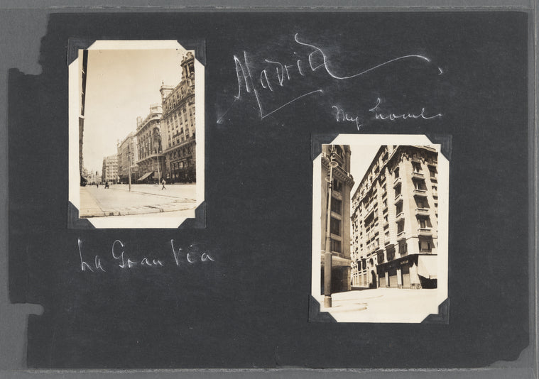 Scenes of Madrid, Gran Via, and Schomburg's residence