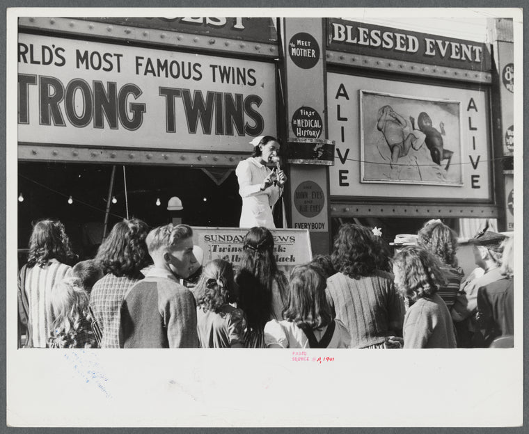 At a sideshow at the Rutland Fair, Rutland, Vermont.