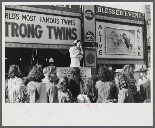 At a sideshow at the Rutland Fair, Rutland, Vermont.