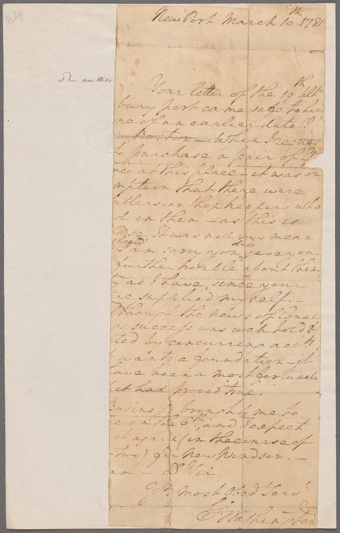 Letter to unidentified correspondent