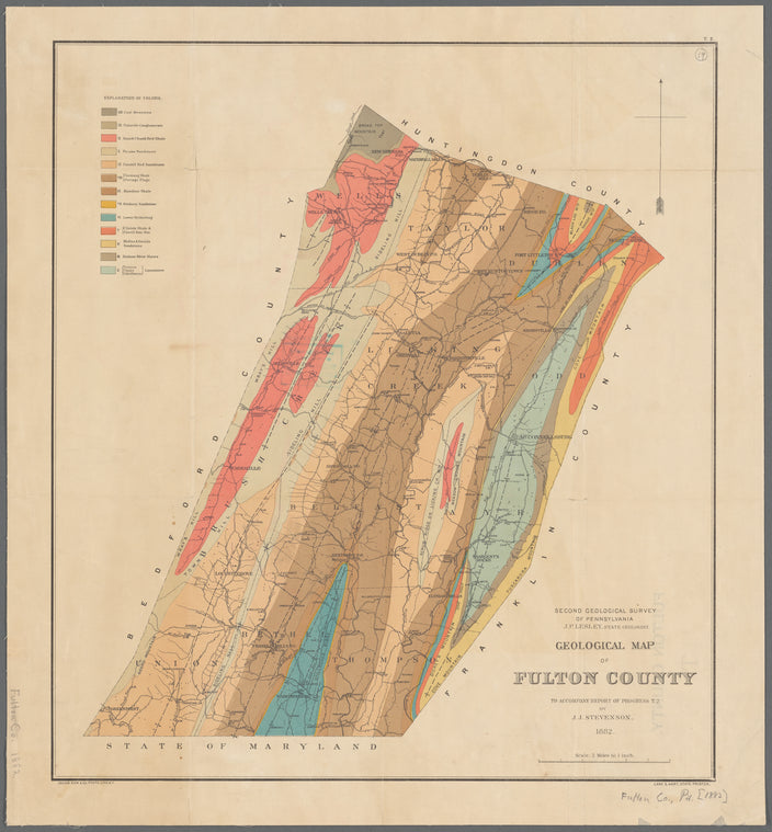 Geological map of Fulton County : to accompany Report of progress T. 2 by J.J. Stevenson