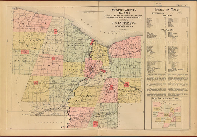 Monroe County, Double Page Plate No. 1 [Index to maps]