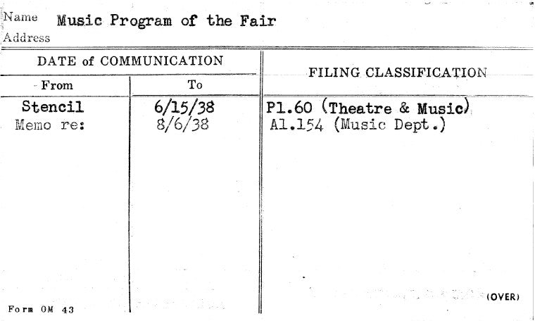Music Program of the Fair