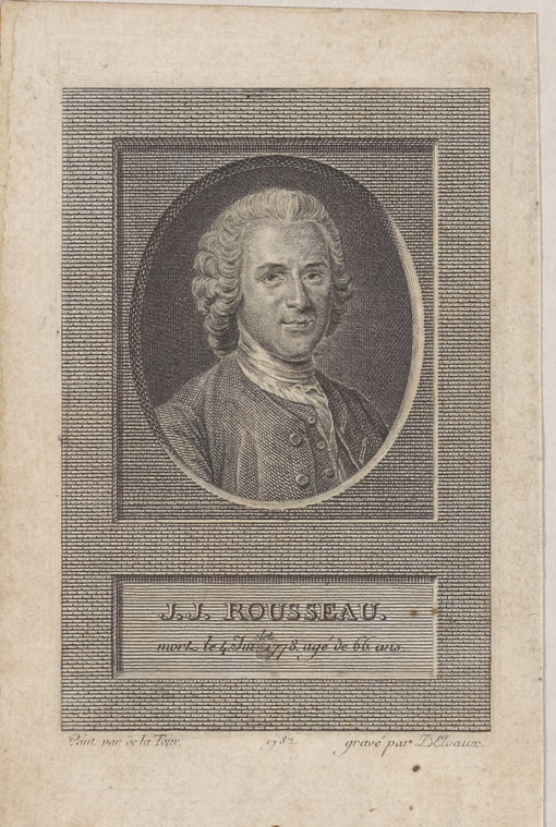 J.J. Rousseau, mort le 4 Juliet 1778, agé de 66 ans