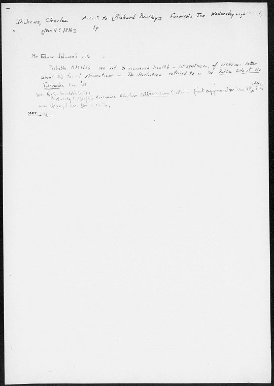 [Bentley], [Richard]. ALS to