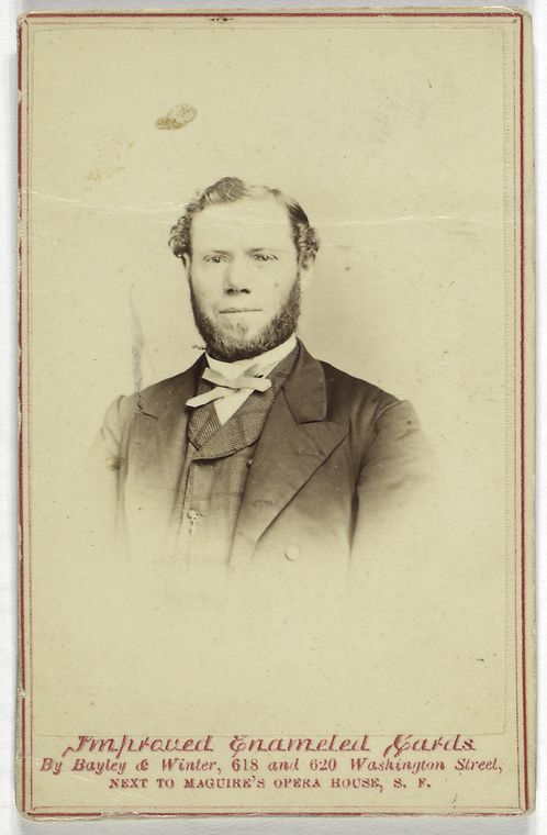 Unidentified man with whiskers wearing a suit and bow tie- portrait