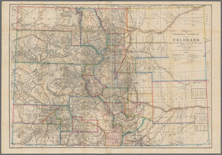 Nell's new topographical & township map of the state of Colorado : compiled from U.S. government surveys & other authentic sources