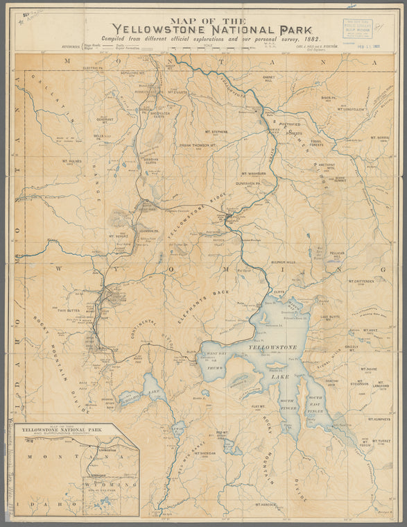 Map of the Yellowstone National Park