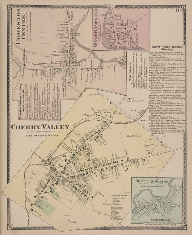 Edmeston Centre [Village]; Edmeston Business Directory. ; West Edmeston [Village]; Cherry Valley Business Directory. ; Cherry Valley [Village]; South Edmeston [Village]