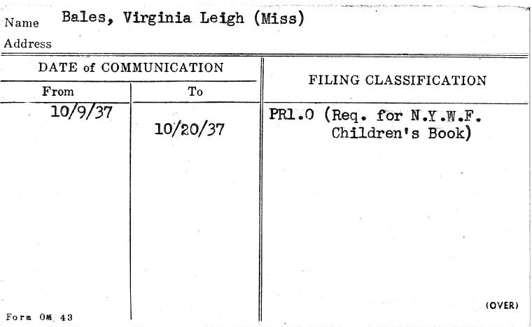 Bales, Virginia Leigh (Miss)