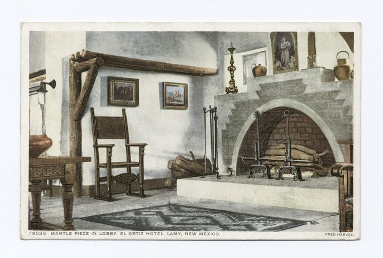 Mantle Piece in Lobby, El Ortiz Hotel, Lamy, N. M.