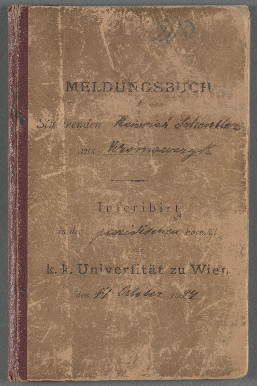 Meldungsbuch, Universität zu Wien 1884-1888