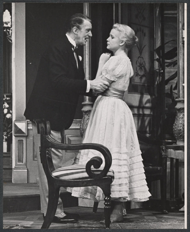 Walter Pidgeon and Diana van der Vlis in the stage production The Happiest Millionaire